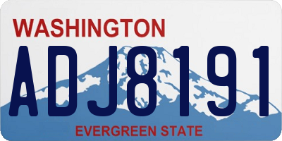 WA license plate ADJ8191