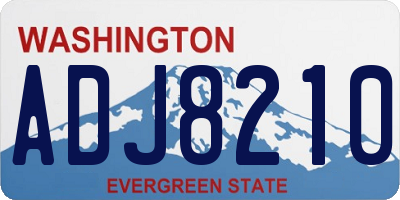 WA license plate ADJ8210