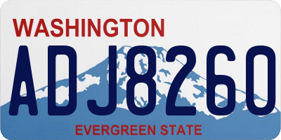 WA license plate ADJ8260