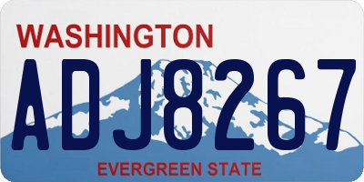 WA license plate ADJ8267