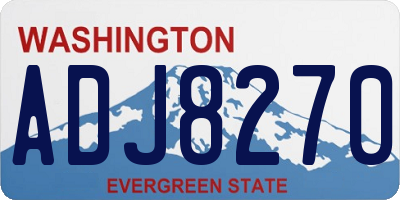 WA license plate ADJ8270