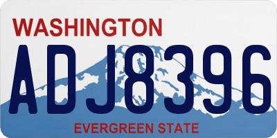 WA license plate ADJ8396