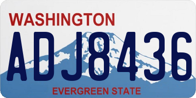 WA license plate ADJ8436