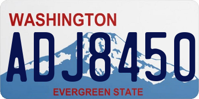 WA license plate ADJ8450