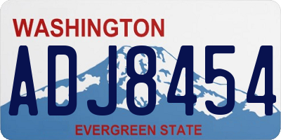 WA license plate ADJ8454