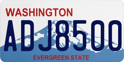 WA license plate ADJ8500