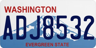WA license plate ADJ8532