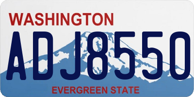 WA license plate ADJ8550