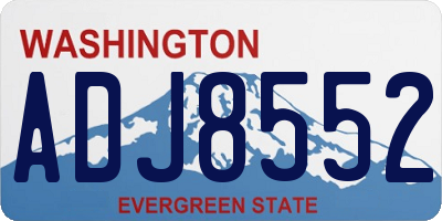 WA license plate ADJ8552