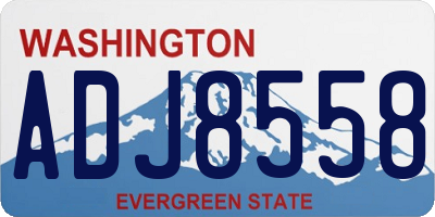 WA license plate ADJ8558