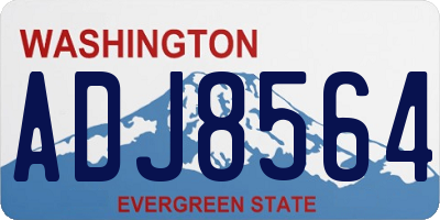 WA license plate ADJ8564