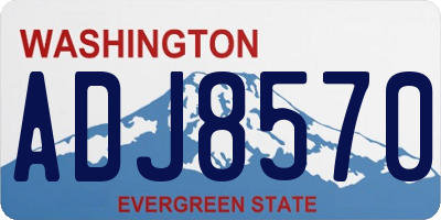 WA license plate ADJ8570