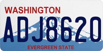 WA license plate ADJ8620