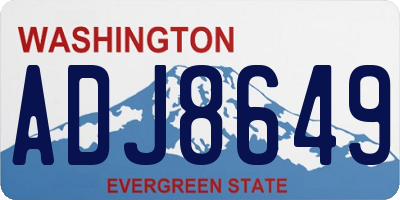WA license plate ADJ8649