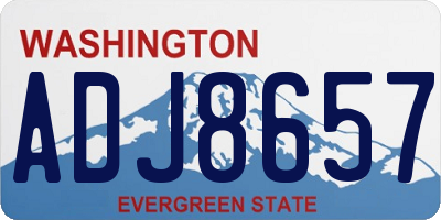 WA license plate ADJ8657