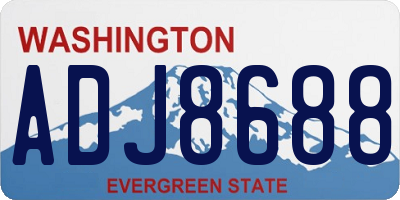 WA license plate ADJ8688