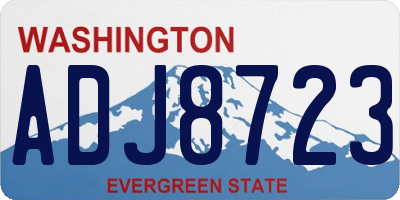 WA license plate ADJ8723