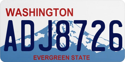 WA license plate ADJ8726