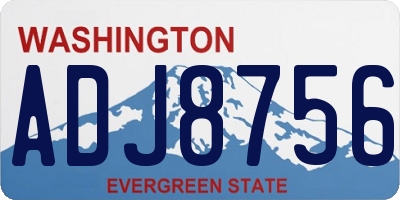 WA license plate ADJ8756