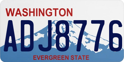 WA license plate ADJ8776