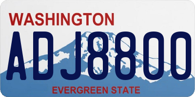WA license plate ADJ8800