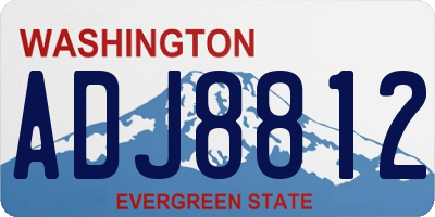 WA license plate ADJ8812