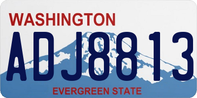 WA license plate ADJ8813