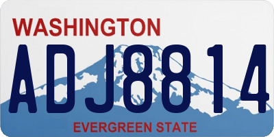 WA license plate ADJ8814