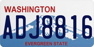 WA license plate ADJ8816