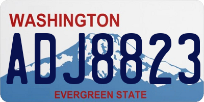 WA license plate ADJ8823