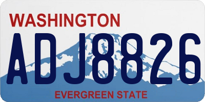 WA license plate ADJ8826