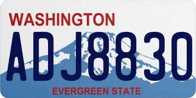 WA license plate ADJ8830