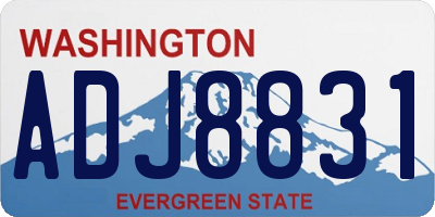 WA license plate ADJ8831