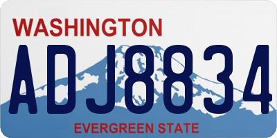 WA license plate ADJ8834