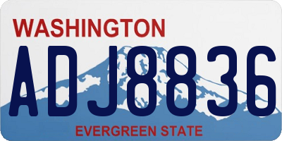 WA license plate ADJ8836