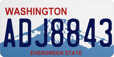 WA license plate ADJ8843