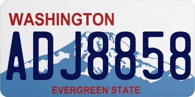 WA license plate ADJ8858