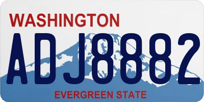 WA license plate ADJ8882