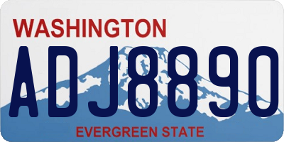 WA license plate ADJ8890