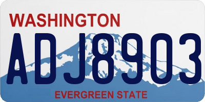 WA license plate ADJ8903