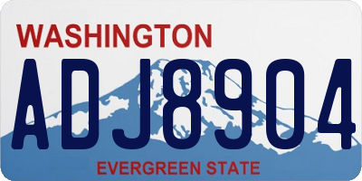 WA license plate ADJ8904