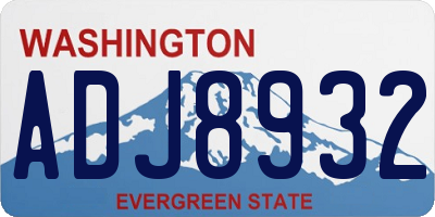 WA license plate ADJ8932
