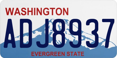 WA license plate ADJ8937