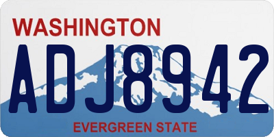 WA license plate ADJ8942