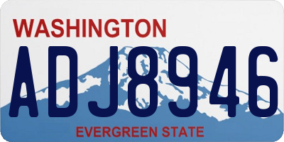 WA license plate ADJ8946