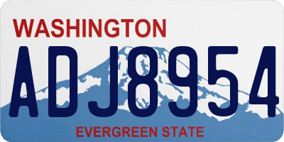 WA license plate ADJ8954