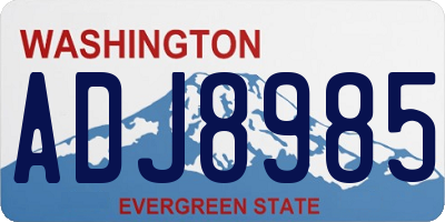WA license plate ADJ8985