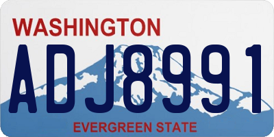 WA license plate ADJ8991
