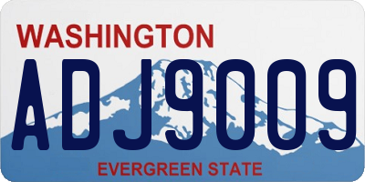WA license plate ADJ9009