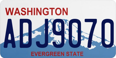 WA license plate ADJ9070